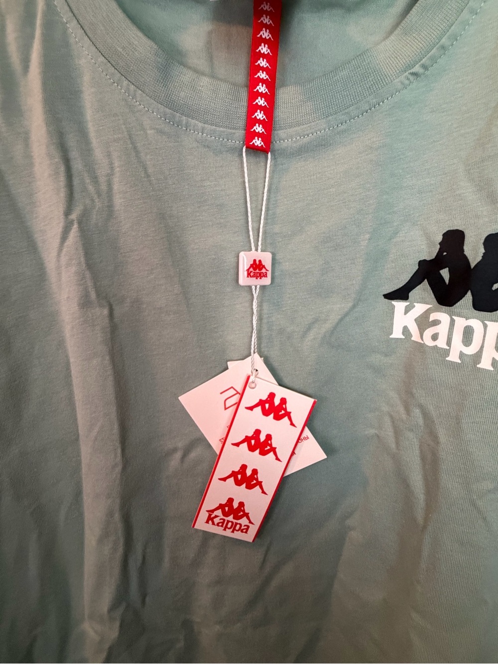 Kappa Men's Short Sleeve Tee in Sage Green with Black/White Logo